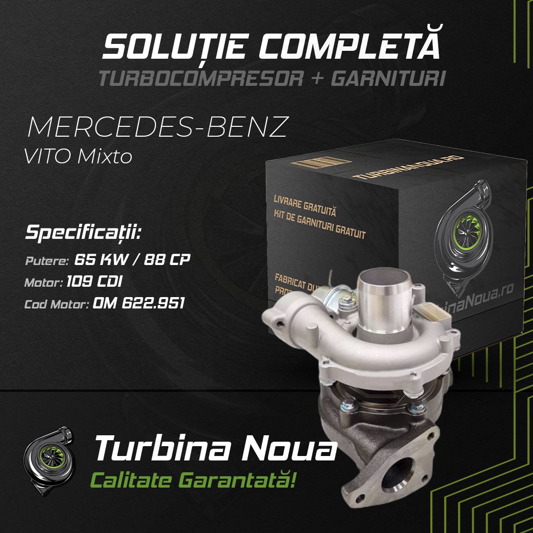 Turbina MERCEDES-BENZ VITO Mixto 109 CDI 65 KW / 88 CP Noua - Image 2