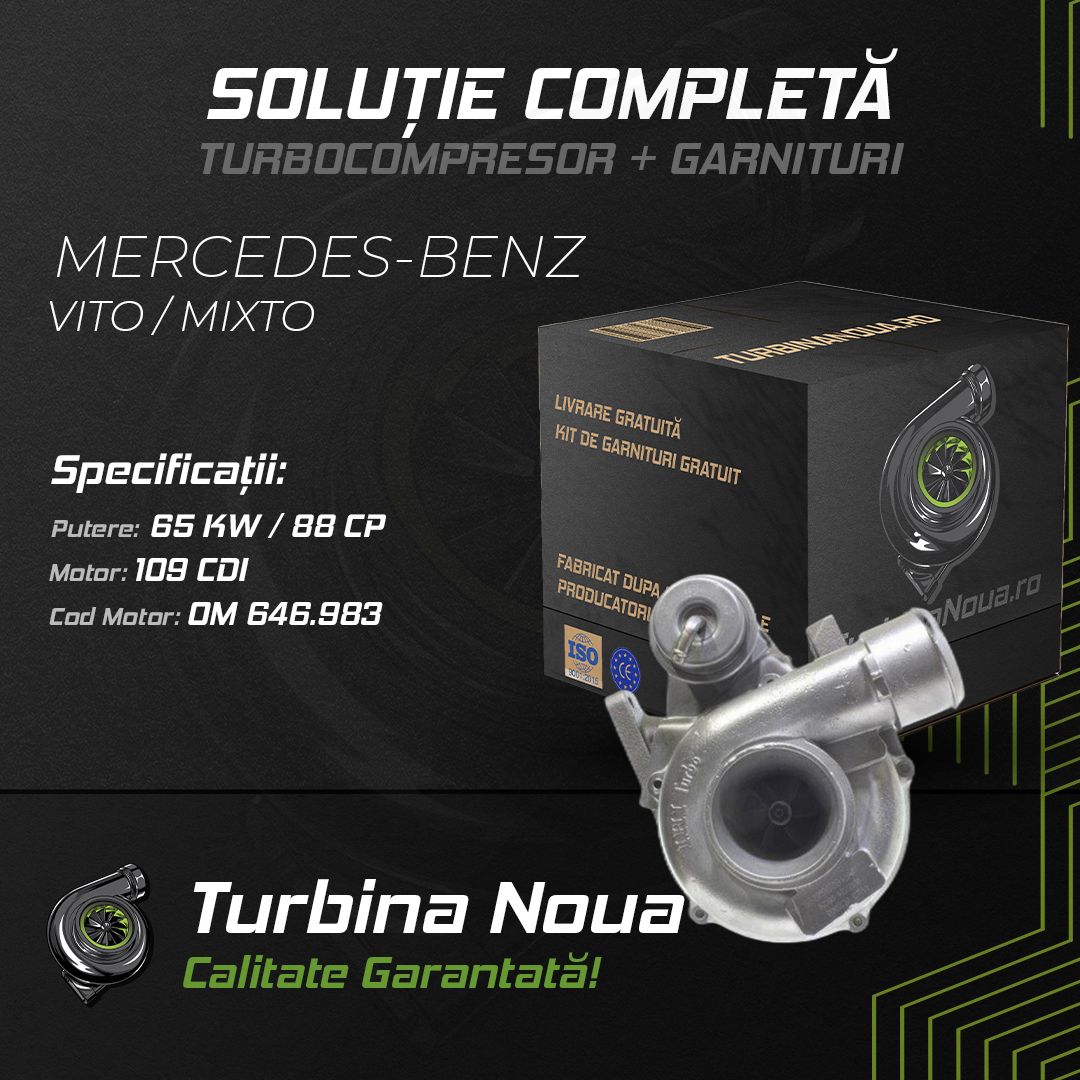 Turbina MERCEDES-BENZ VITO / MIXTO 109 CDI 65 KW / 88 CP Noua - Image 2