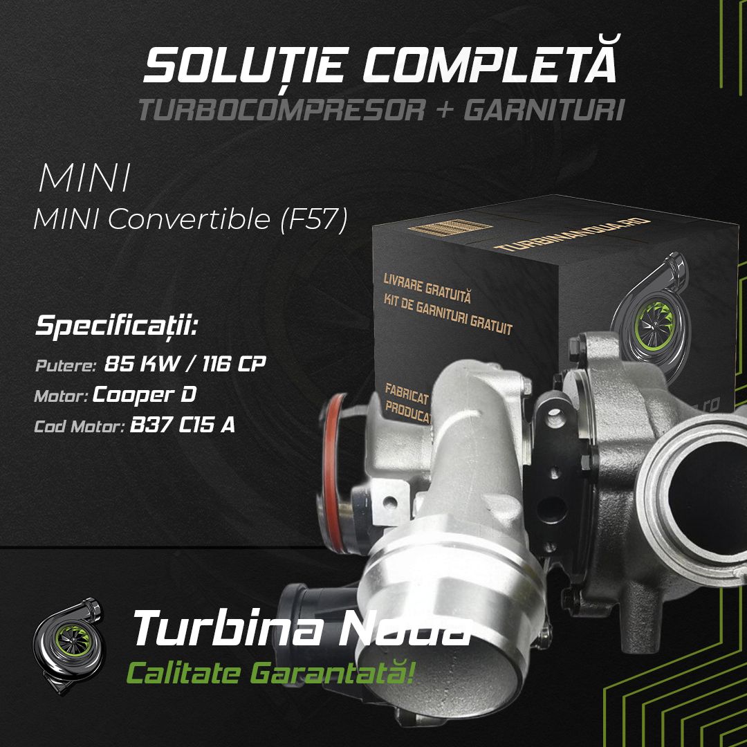 Turbina MINI MINI Convertible Cooper D 85 KW / 116 CP Noua - Image 2