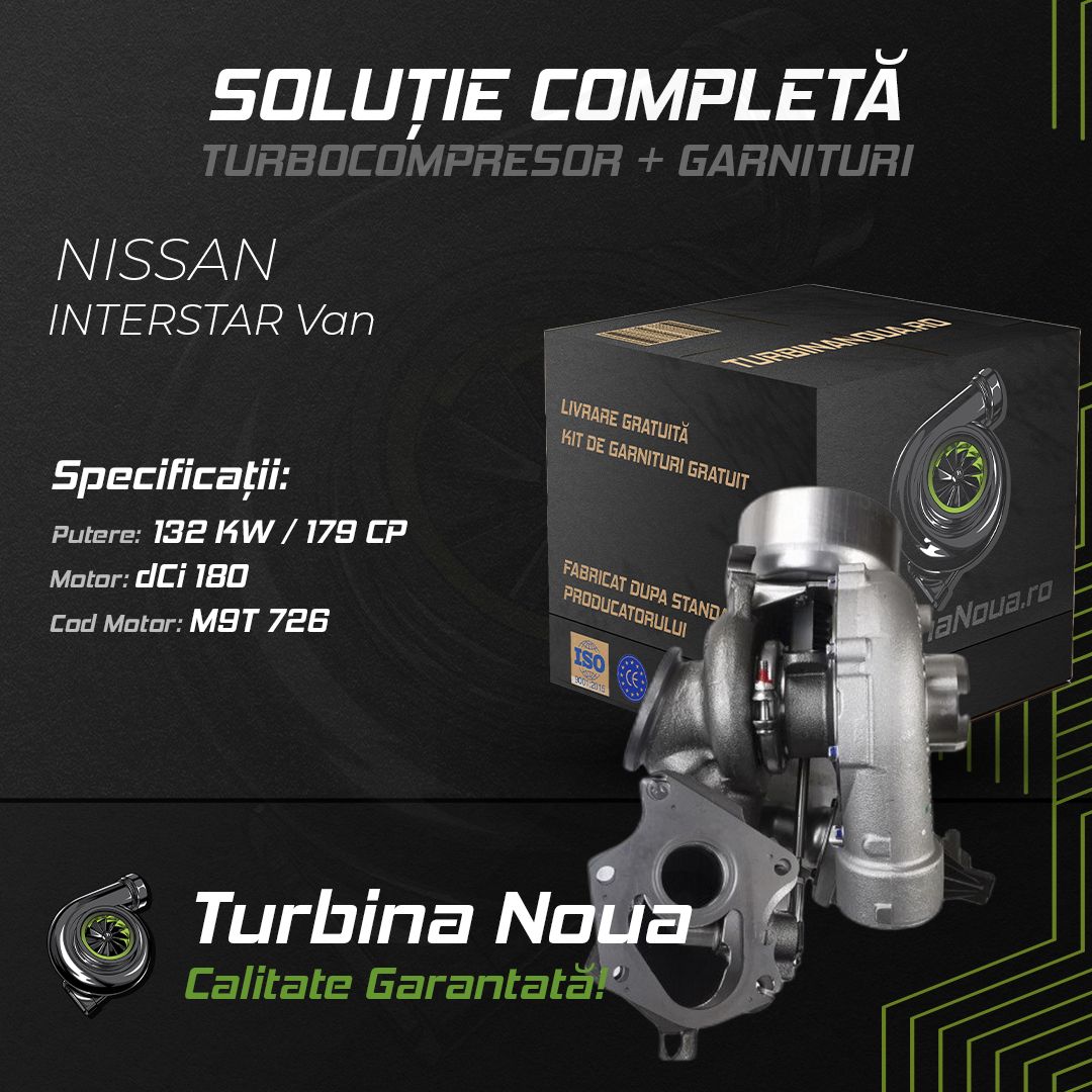 Turbina NISSAN INTERSTAR Van dCi 180 132 KW / 179 CP Noua - Image 2