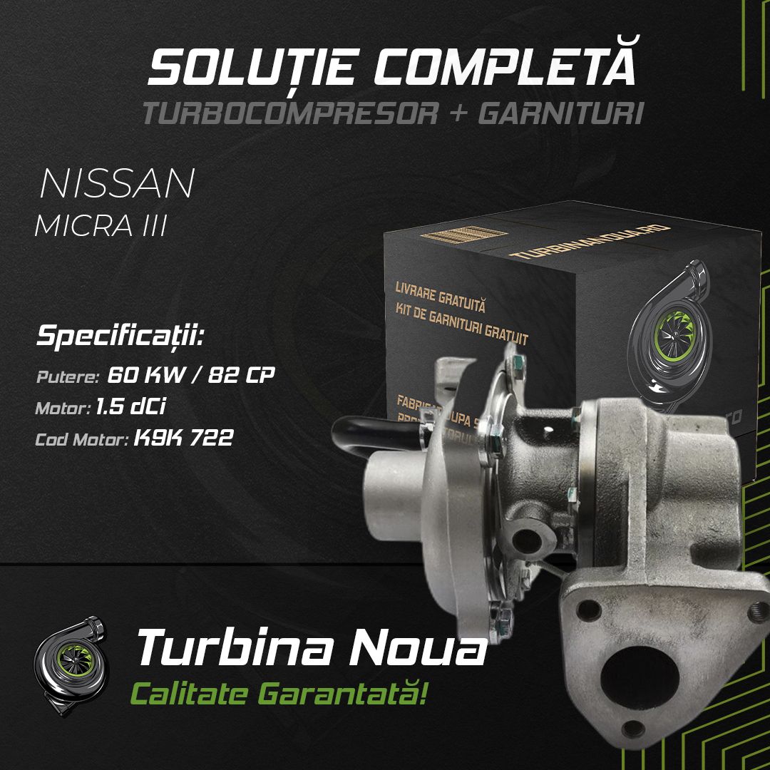 Turbina NISSAN MICRA III 1.5 dCi 60 KW / 82 CP Noua - Image 2