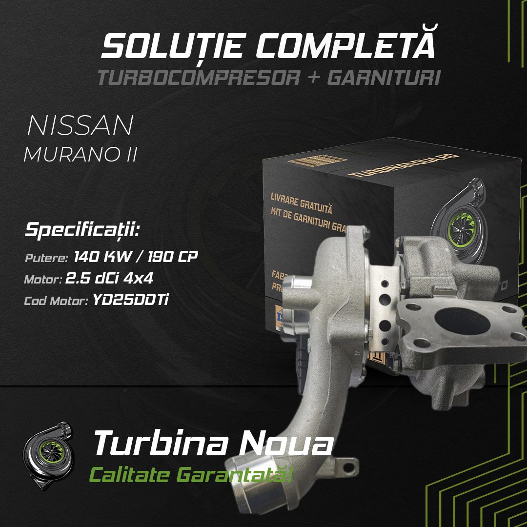 Turbina NISSAN MURANO II 2.5 dCi 4x4 140 KW / 190 CP Noua - Image 2