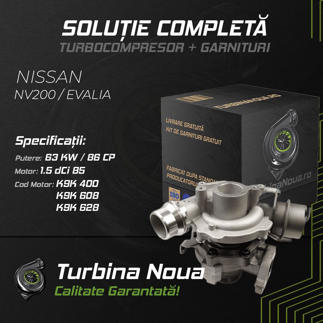 Turbina NISSAN NV200 / EVALIA 1.5 dCi 85 63 KW / 86 CP Noua - Image 2