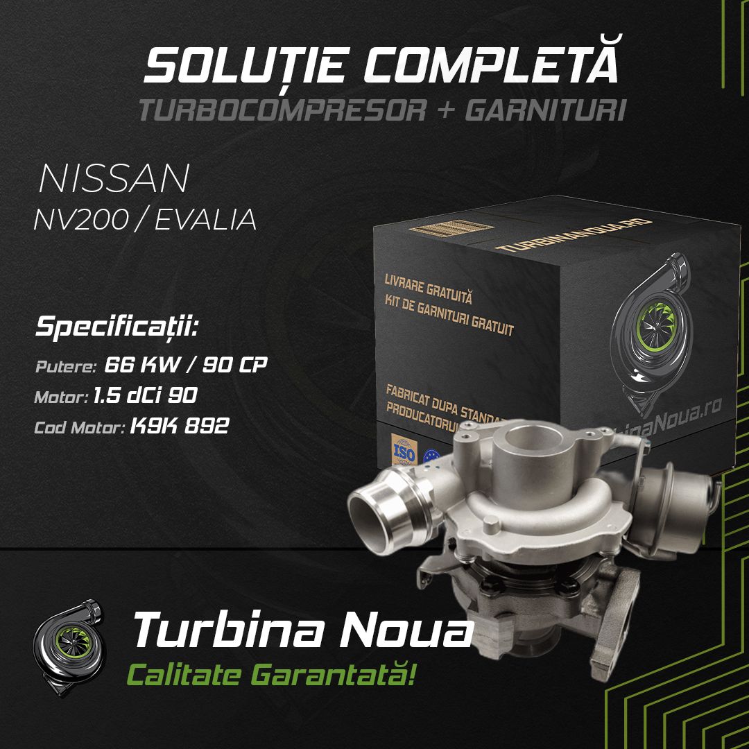 Turbina NISSAN NV200 / EVALIA 1.5 dCi 90 66 KW / 90 CP Noua - Image 2