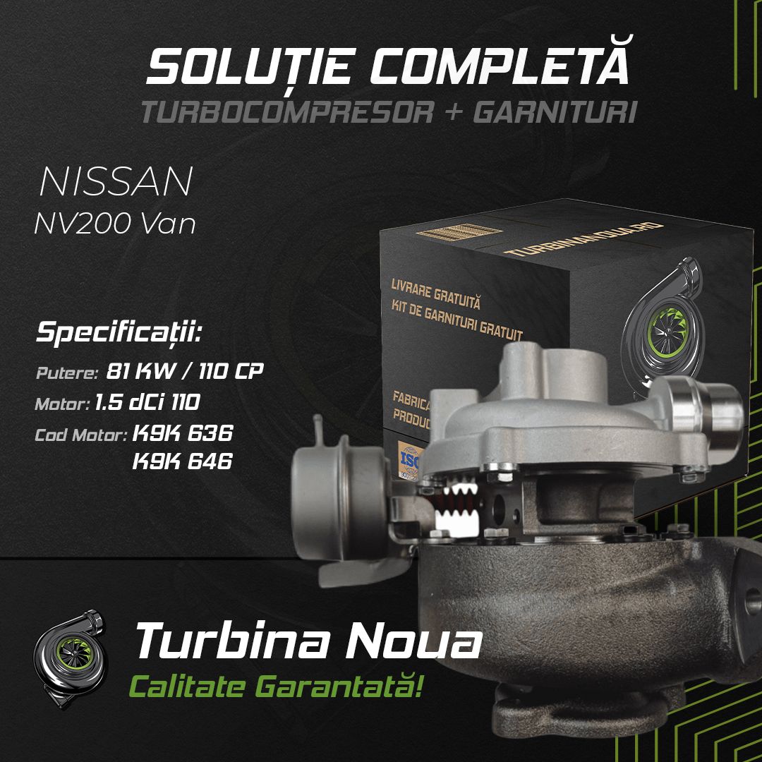Turbina NISSAN NV200 Van 1.5 dCi 110 81 KW / 110 CP Noua - Image 2