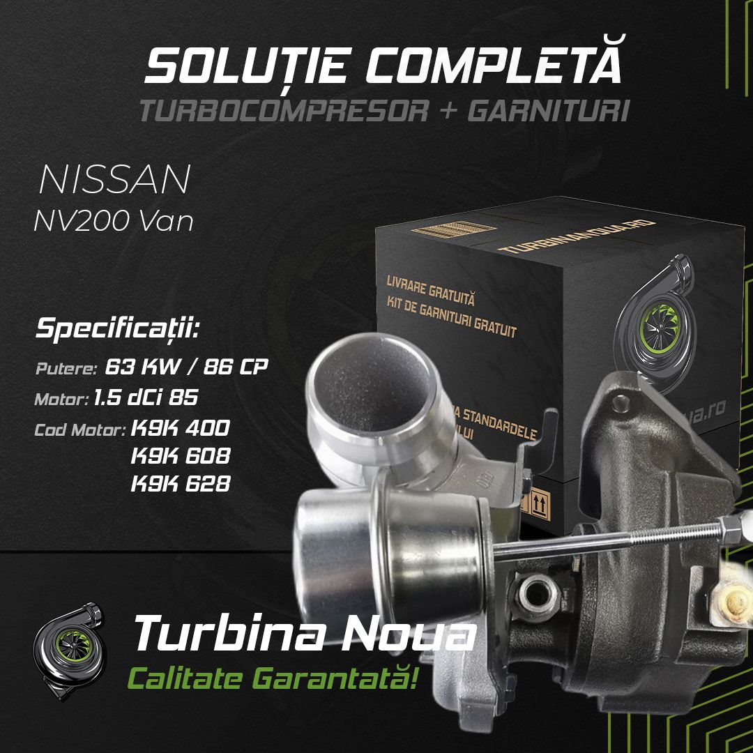 Turbina NISSAN NV200 Van 1.5 dCi 85 63 KW / 86 CP Noua - Image 2
