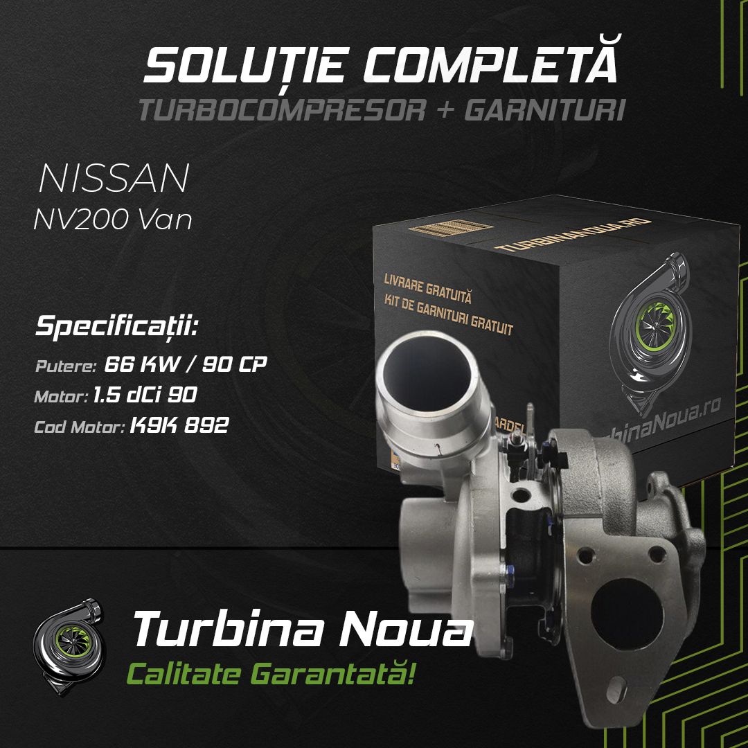 Turbina NISSAN NV200 Van 1.5 dCi 90 66 KW / 90 CP Noua - Image 2