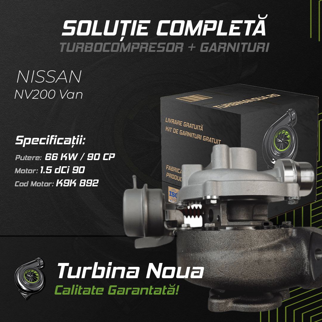Turbina NISSAN NV200 Van 1.5 dCi 90 66 KW / 90 CP Noua - Image 2