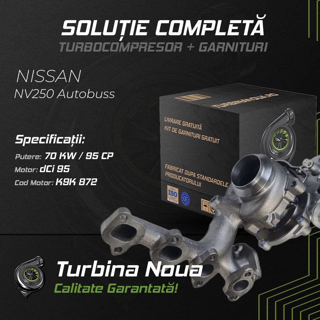Turbina NISSAN NV250 Autobuss dCi 95 70 KW / 95 CP Noua - Image 2