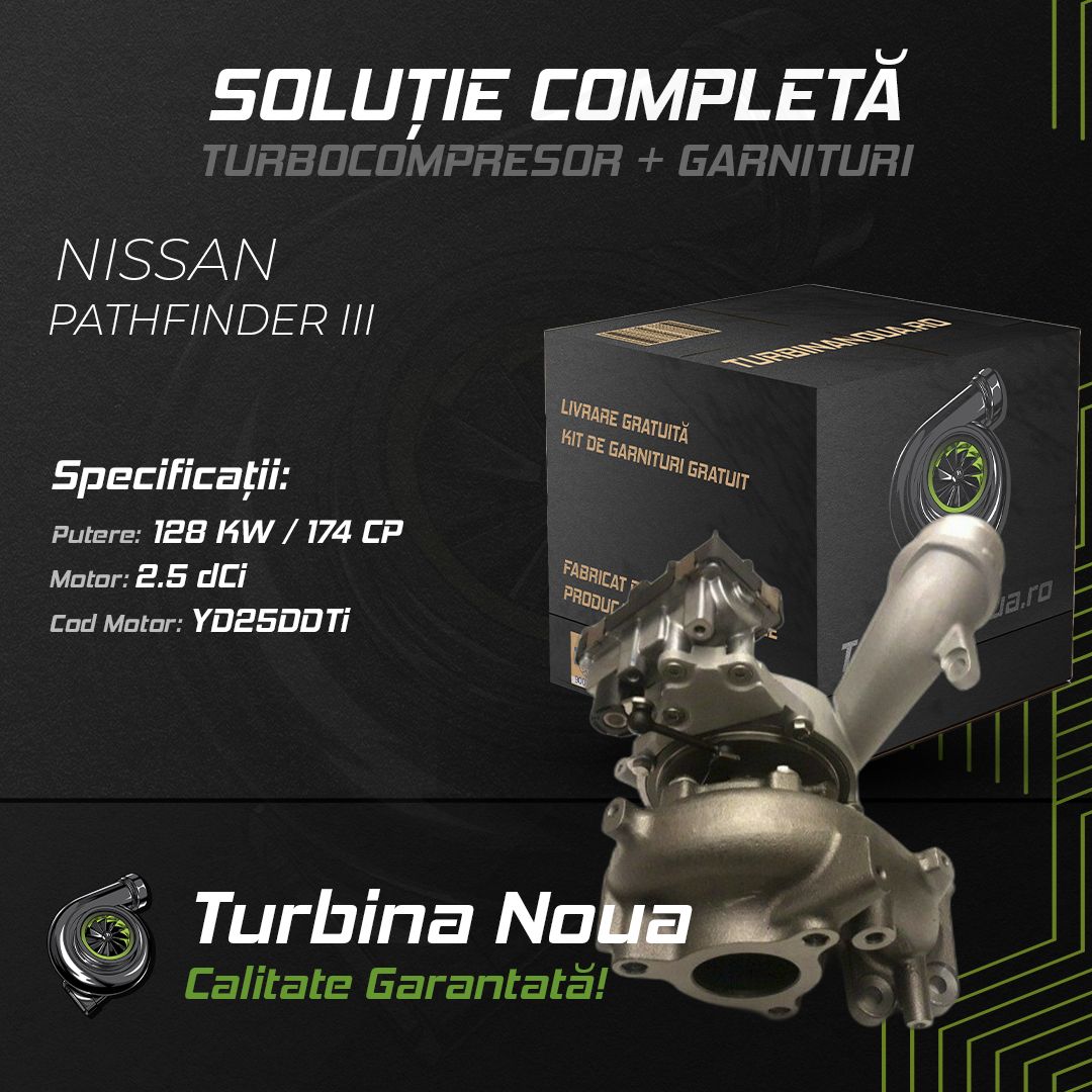 Turbina NISSAN PATHFINDER III 2.5 dCi 128 KW / 174 CP Noua - Image 2