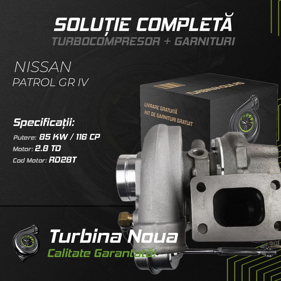 Turbina NISSAN PATROL GR IV 2.8 TD 85 KW / 116 CP Noua - Image 2