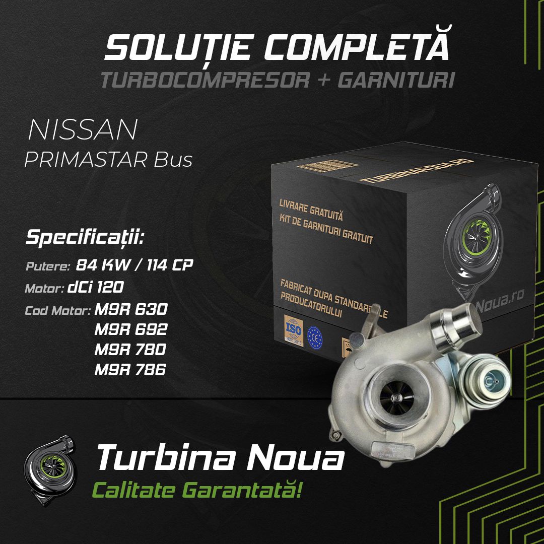 Turbina NISSAN PRIMASTAR Bus dCi 120 84 KW / 114 CP Noua - Image 2