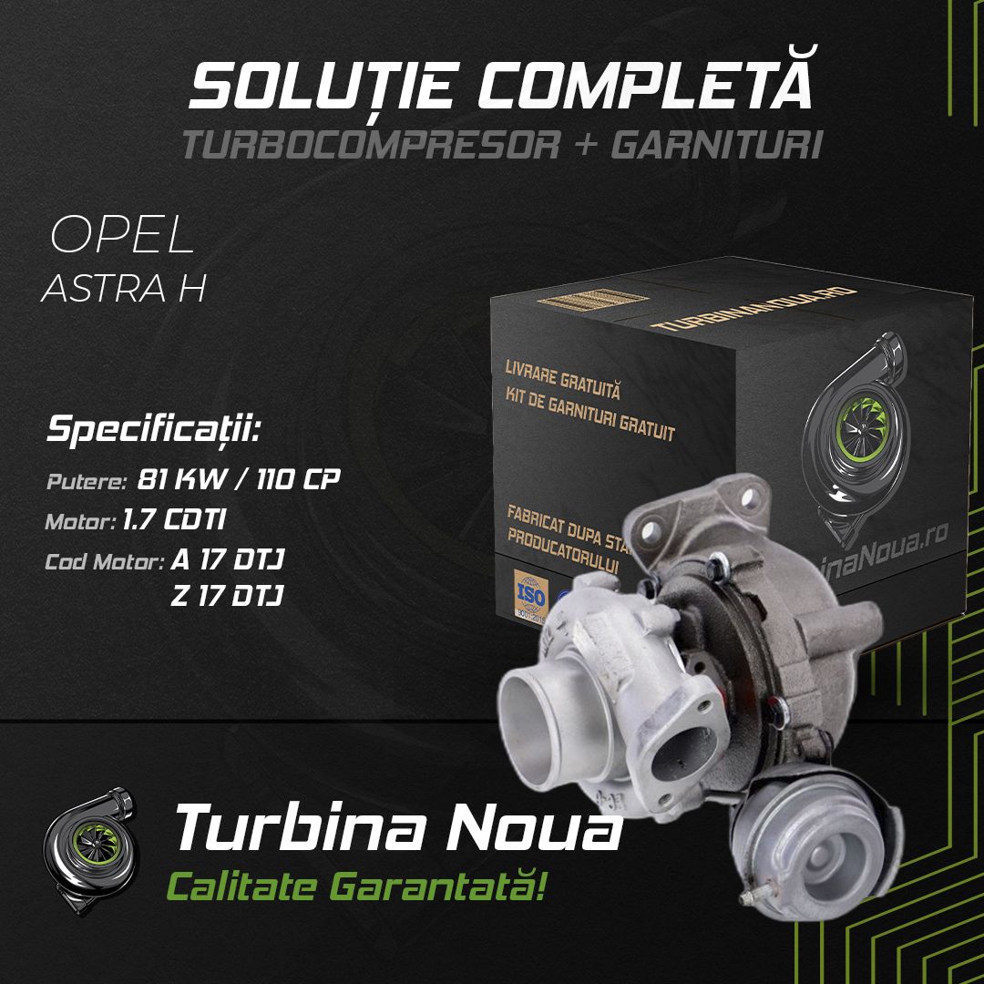 Turbina OPEL ASTRA H 1.7 CDTI 81 KW / 110 CP Noua - Image 2