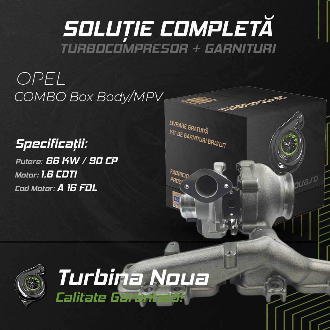 Turbina OPEL COMBO Box Body/MPV 1.6 CDTI 66 KW / 90 CP Noua - Image 2