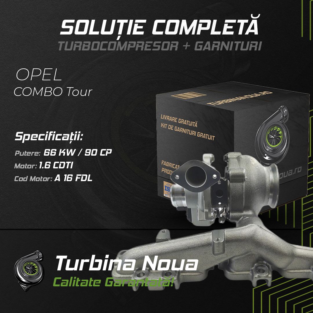 Turbina OPEL COMBO Tour 1.6 CDTI 66 KW / 90 CP Noua - Image 2