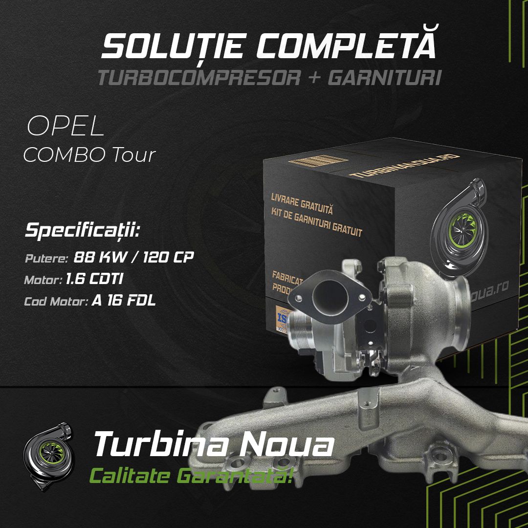 Turbina OPEL COMBO Tour 1.6 CDTI 88 KW / 120 CP Noua - Image 2