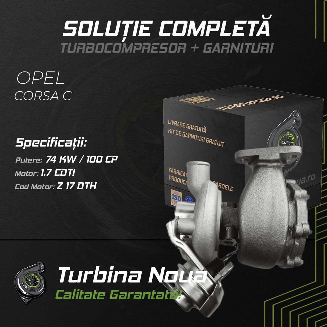 Turbina OPEL CORSA C 1.7 CDTI 74 KW / 100 CP Noua - Image 2