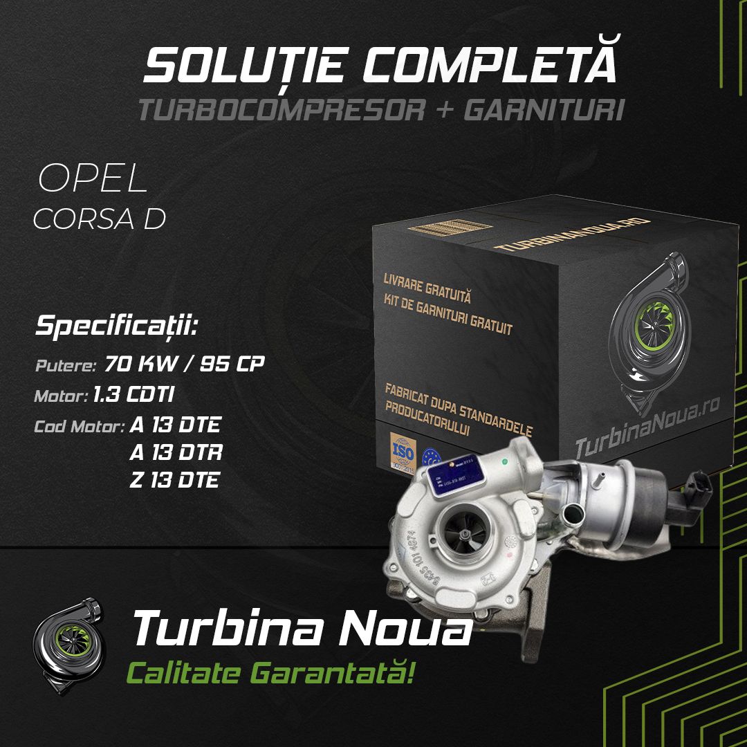 Turbina OPEL CORSA D 1.3 CDTI 70 KW / 95 CP Noua - Image 2