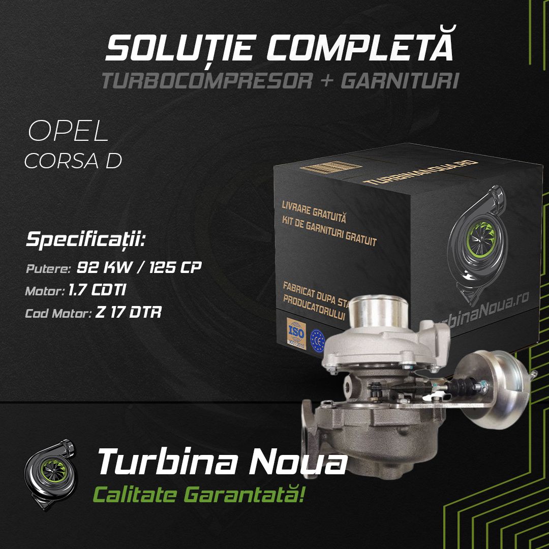 Turbina OPEL CORSA D 1.7 CDTI 92 KW / 125 CP Noua - Image 2