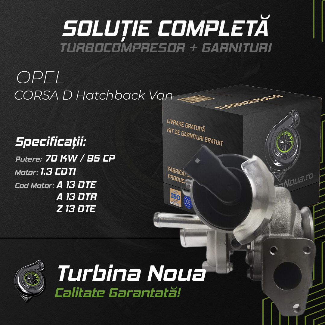 Turbina OPEL CORSA D Hatchback Van 1.3 CDTI 70 KW / 95 CP Noua - Image 2