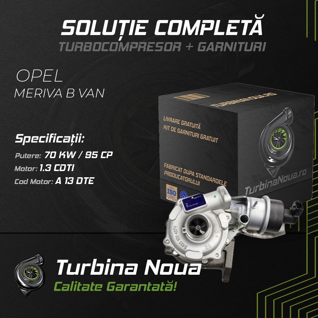Turbina OPEL MERIVA B VAN 1.3 CDTi 70 KW / 95 CP Noua - Image 2