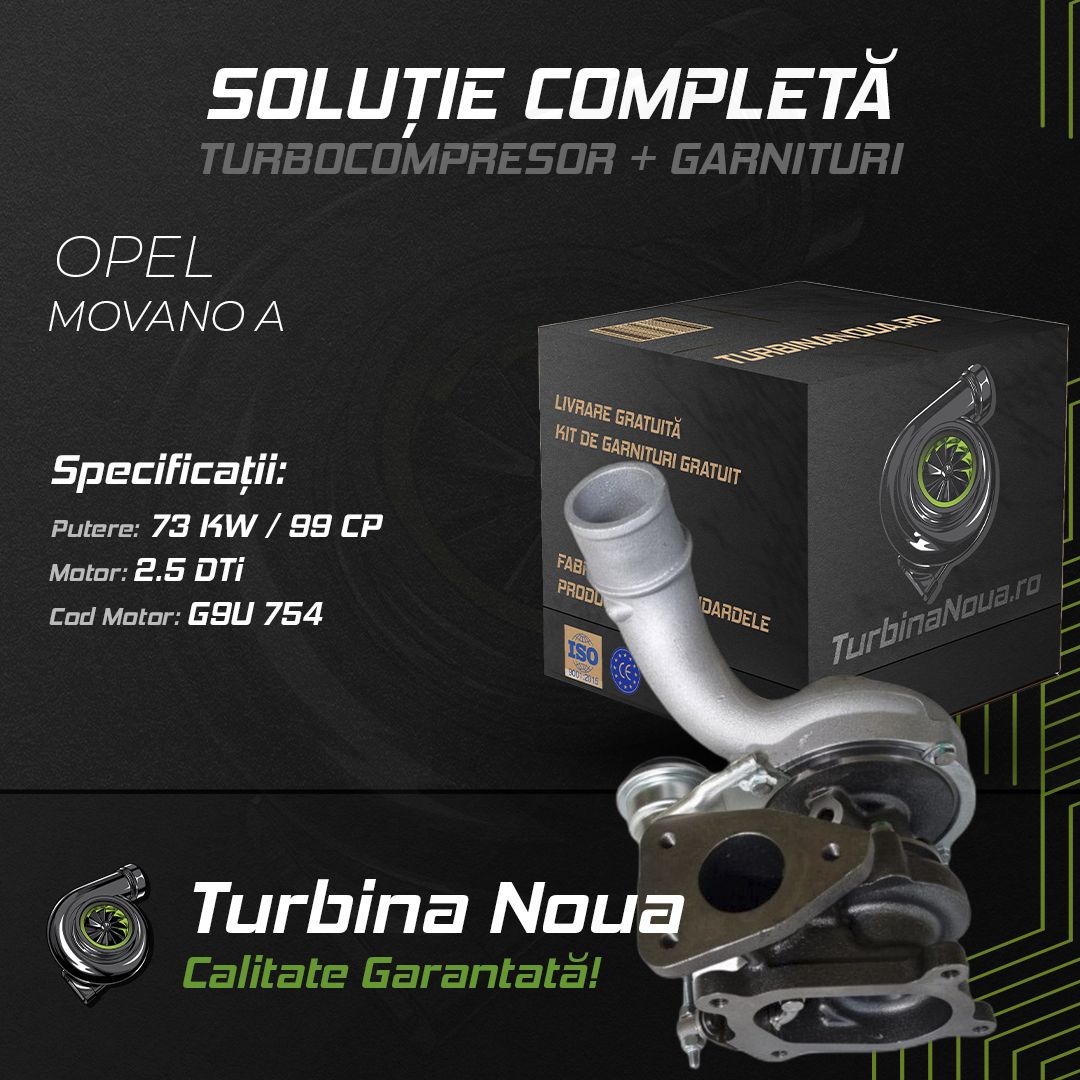 Turbina OPEL MOVANO A 2.5 DTi 73 KW / 99 CP Noua - Image 2