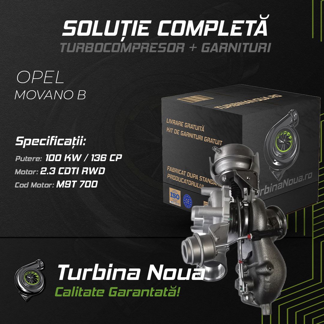 Turbina OPEL MOVANO B 2.3 CDTI RWD 100 KW / 136 CP Noua - Image 2