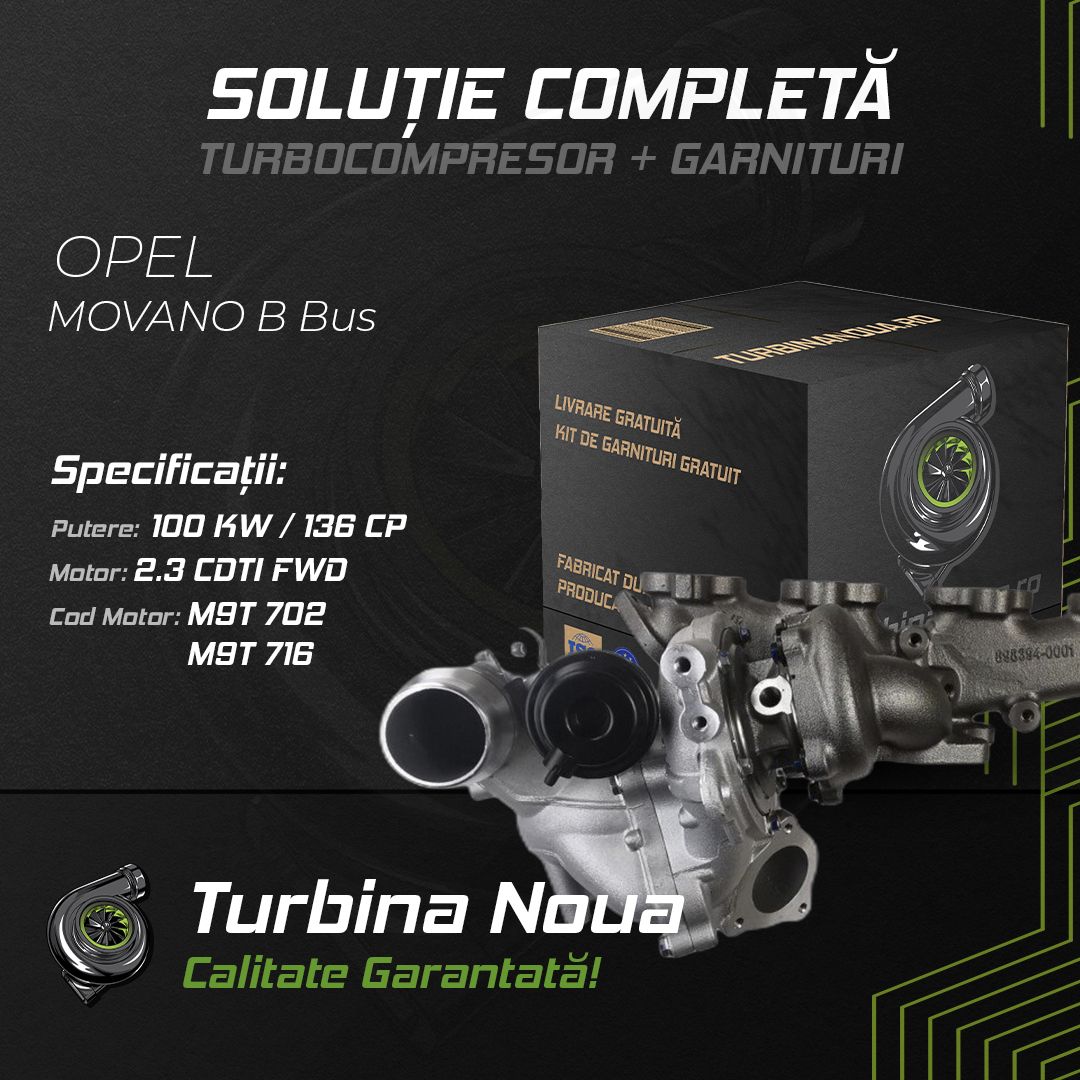 Turbina OPEL MOVANO B Bus 2.3 CDTI FWD 100 KW / 136 CP Noua - Image 2