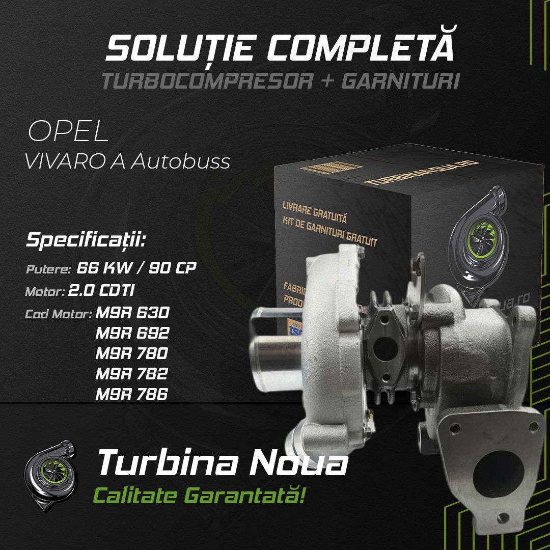 Turbina OPEL VIVARO A Autobuss 2.0 CDTI 66 KW / 90 CP Noua - Image 2