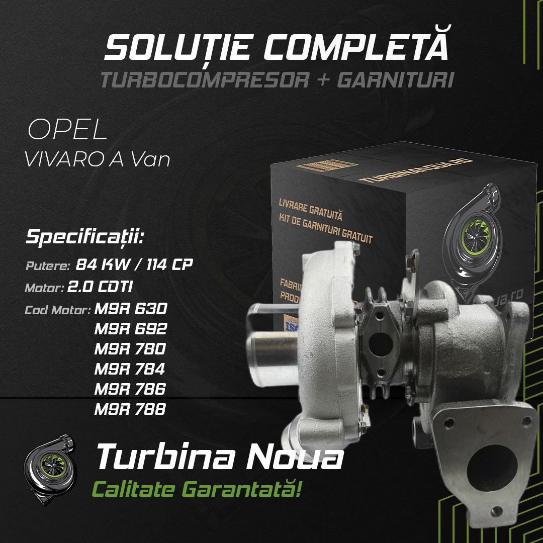 Turbina OPEL VIVARO A Van 2.0 CDTI 84 KW / 114 CP Noua - Image 2