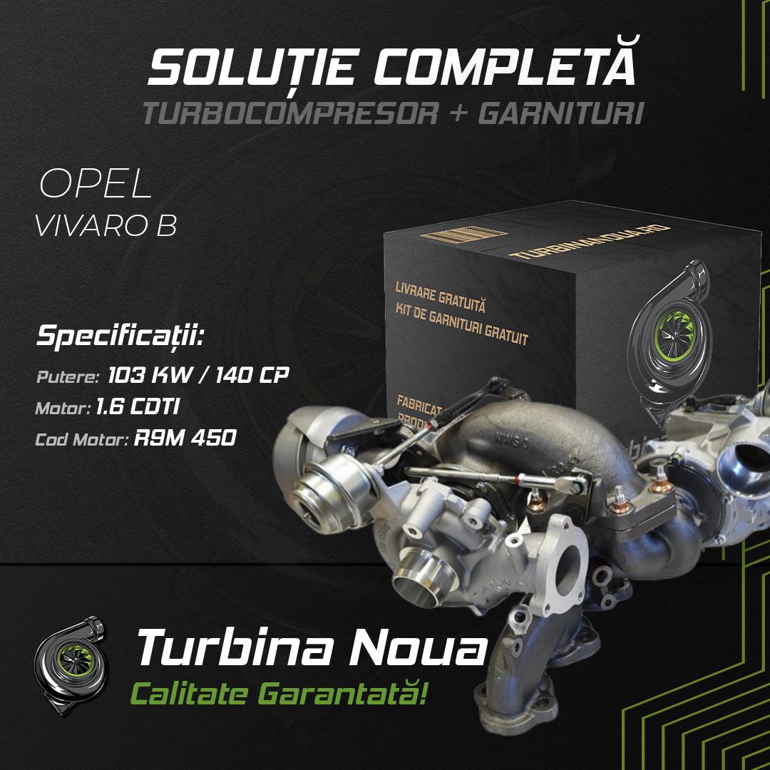 Turbina OPEL VIVARO B 1.6 CDTI 103 KW / 140 CP Noua - Image 2