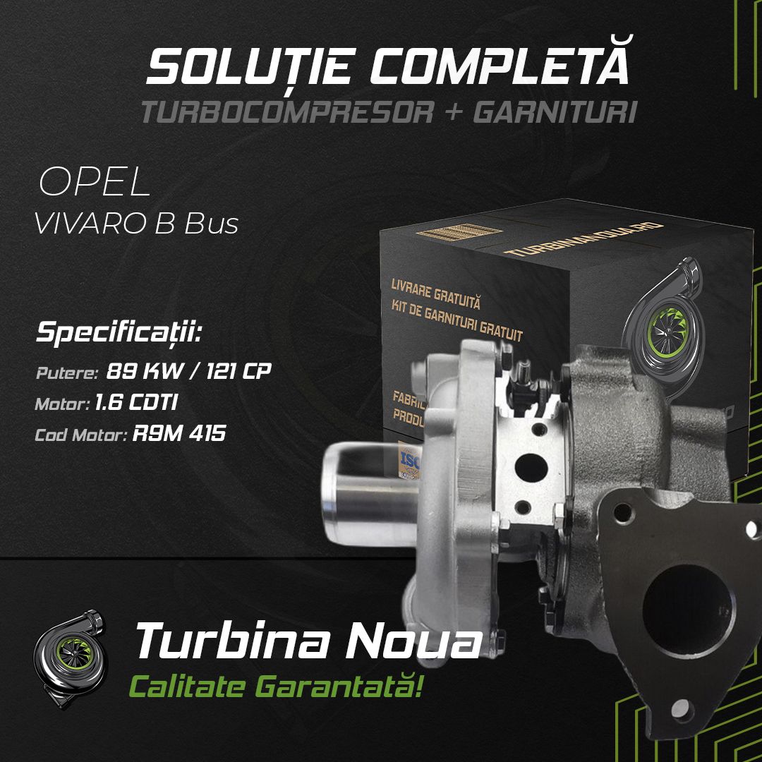 Turbina OPEL VIVARO B Bus 1.6 CDTI 89 KW / 121 CP Noua - Image 2