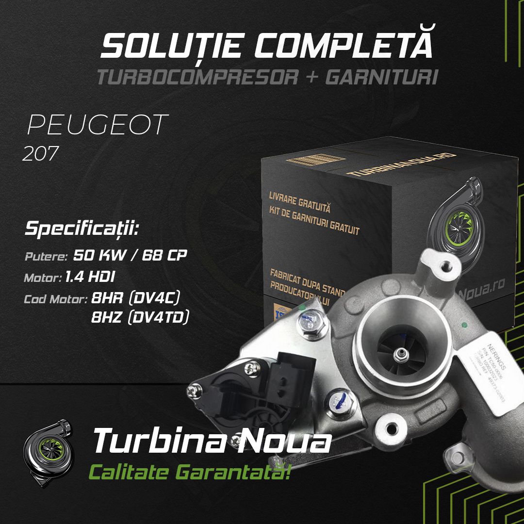 Turbina PEUGEOT 207 1.4 HDi 50 KW / 68 CP Noua - Image 2