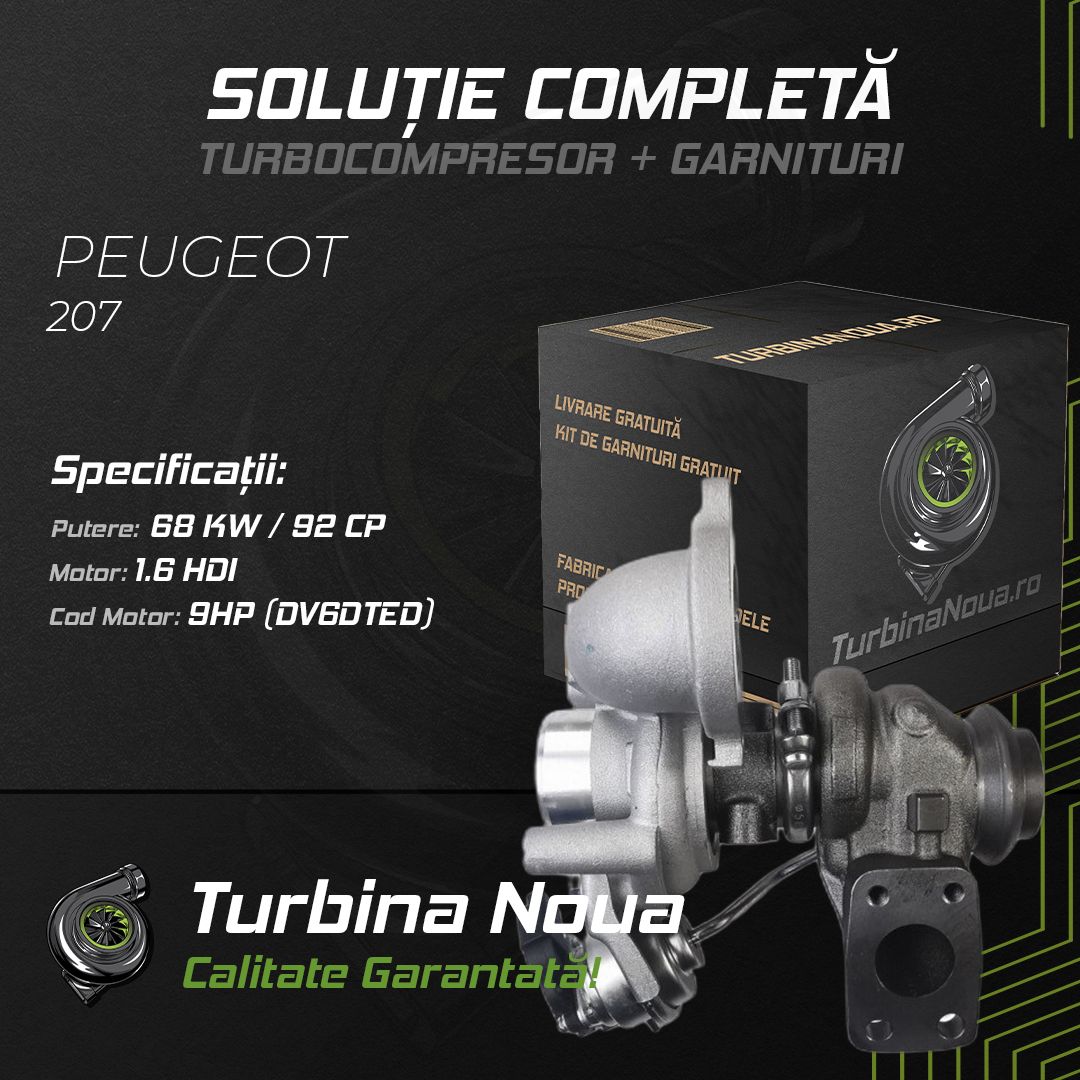 Turbina PEUGEOT 207 1.6 HDi 68 KW / 92 CP Noua - Image 2