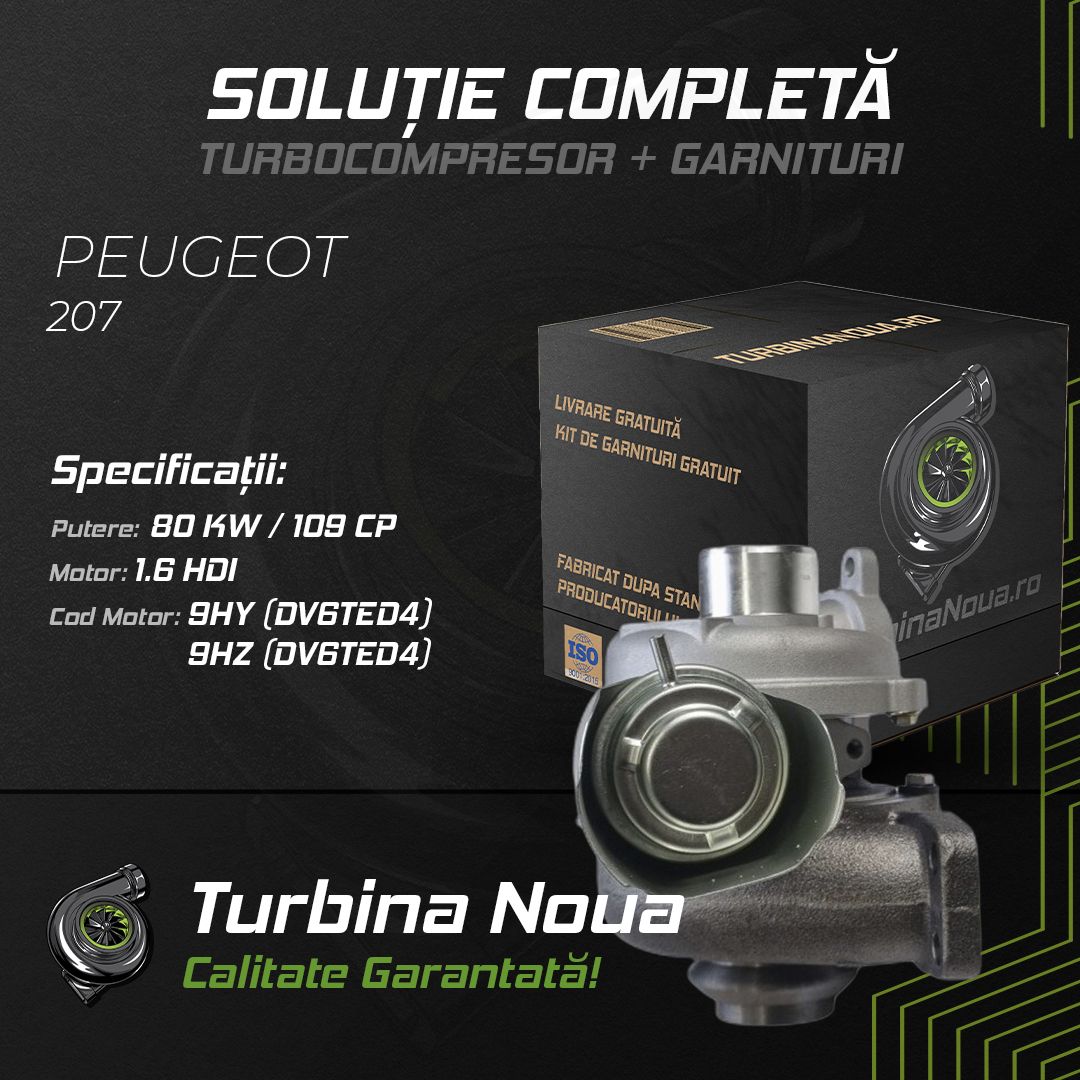 Turbina PEUGEOT 207 1.6 HDi 80 KW / 109 CP Noua - Image 2