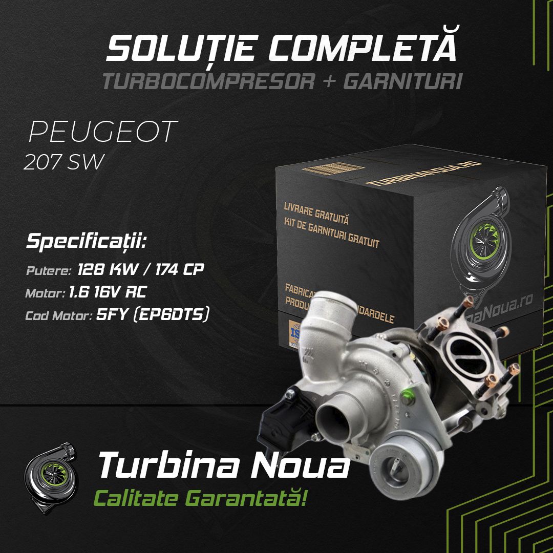 Turbina PEUGEOT 207 SW 1.6 16V RC 128 KW / 174 CP Noua - Image 2
