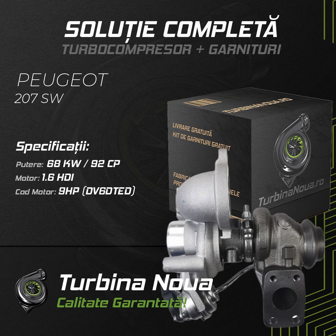 Turbina PEUGEOT 207 SW 1.6 HDi 68 KW / 92 CP Noua - Image 2