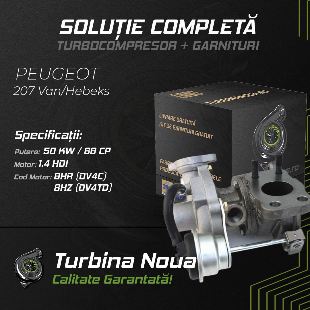 Turbina PEUGEOT 207 Van/Hebeks 1.4 HDi 50 KW / 68 CP Noua - Image 2