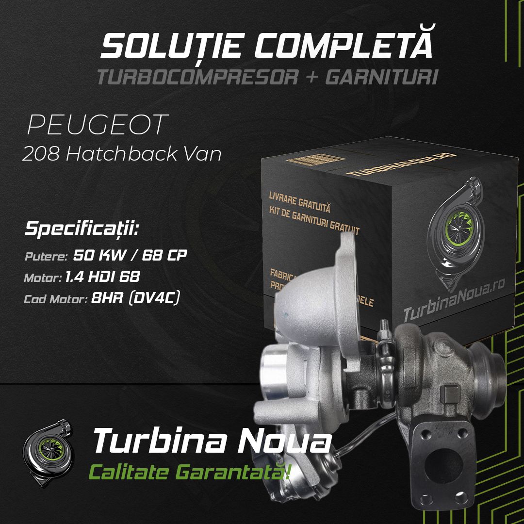 Turbina PEUGEOT 208 Hatchback Van 1.4 HDi 68 50 KW / 68 CP Noua - Image 2