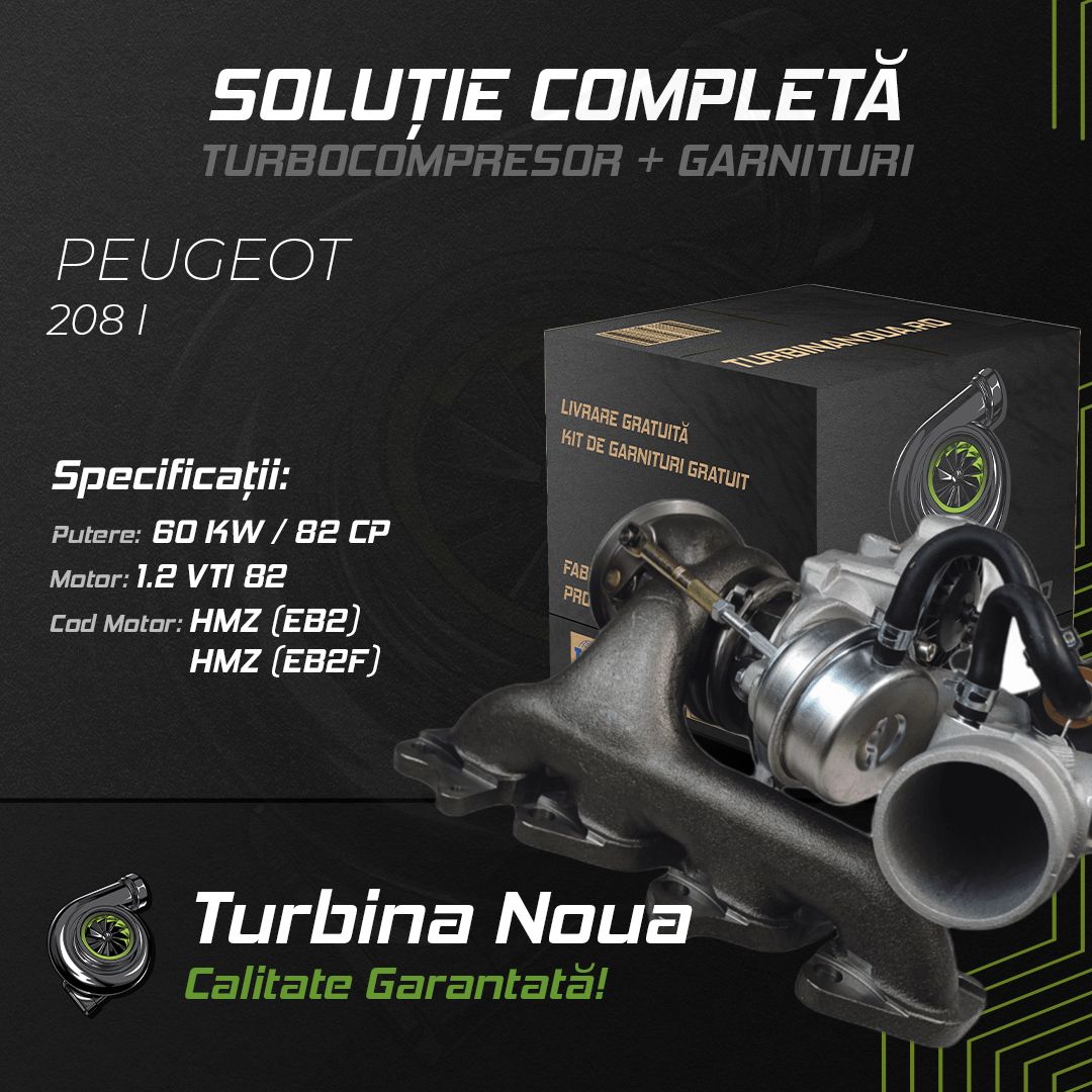 Turbina PEUGEOT 208 I 1.2 VTI 82 60 KW / 82 CP Noua - Image 2