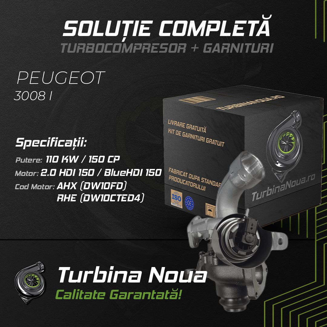 Turbina PEUGEOT 3008 I 2.0 HDi 150 / BlueHDi 150 110 KW / 150 CP Noua - Image 2