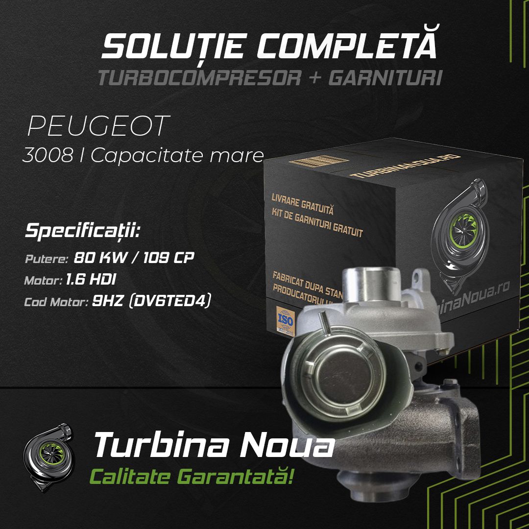 Turbina PEUGEOT 3008 I Capacitate mare 1.6 HDi 80 KW / 109 CP Noua - Image 2