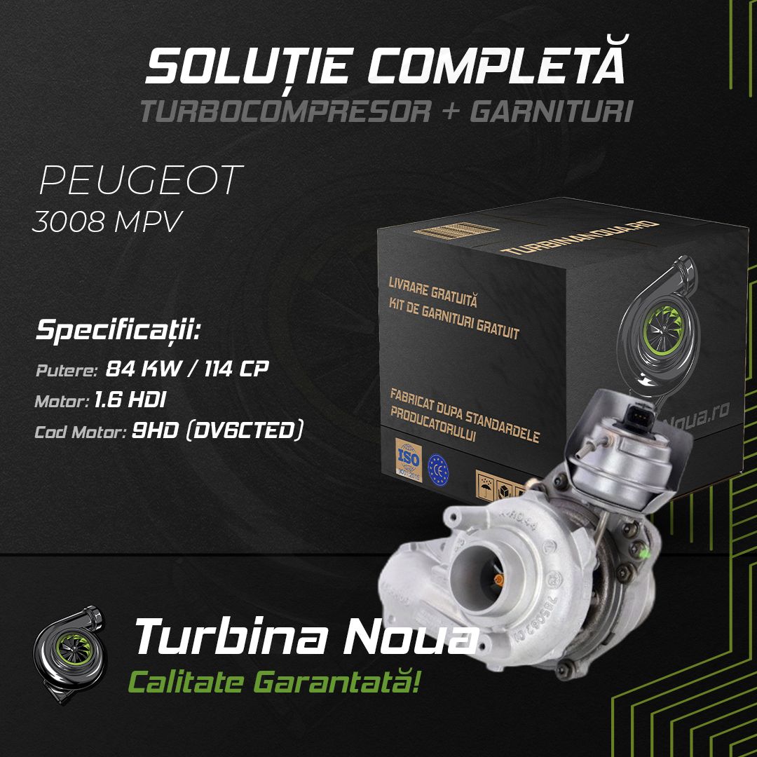 Turbina PEUGEOT 3008 MPV 1.6 HDi 84 KW / 114 CP Noua - Image 2
