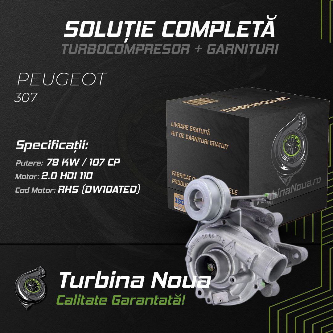 Turbina PEUGEOT 307 2.0 HDi 110 79 KW / 107 CP Noua - Image 2