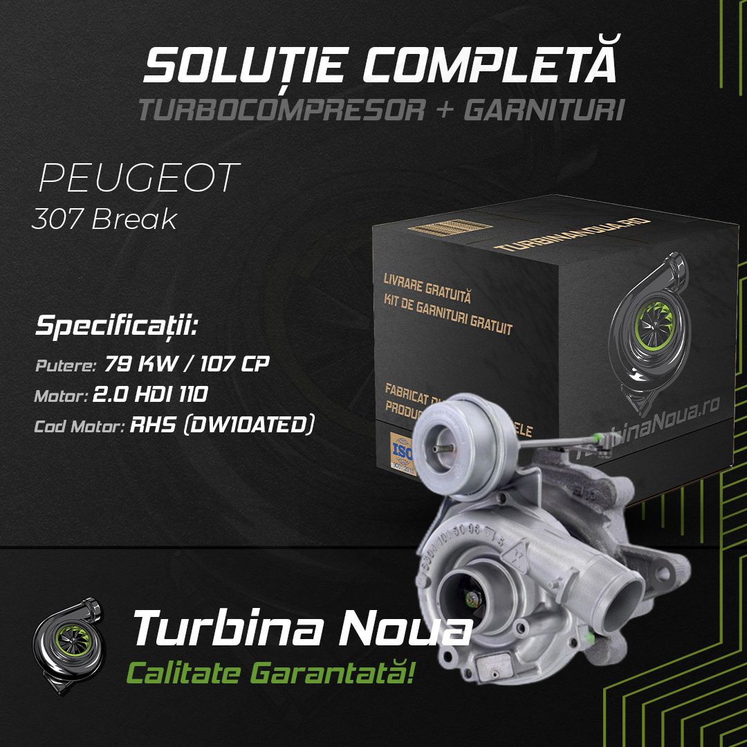 Turbina PEUGEOT 307 Break 2.0 HDI 110 79 KW / 107 CP Noua - Image 2