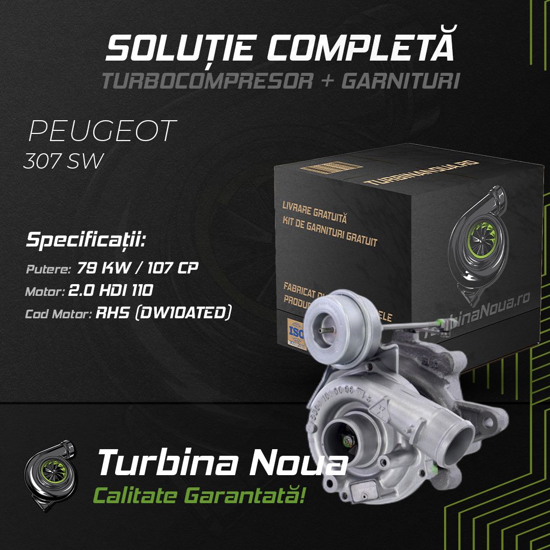 Turbina PEUGEOT 307 SW 2.0 HDI 110 79 KW / 107 CP Noua - Image 2