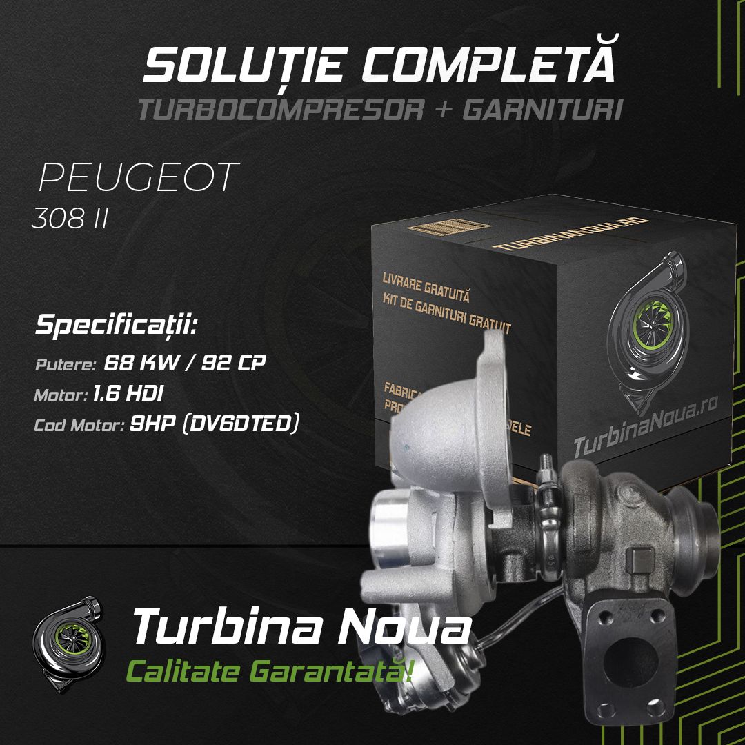 Turbina PEUGEOT 308 II 1.6 HDi 68 KW / 92 CP Noua - Image 2