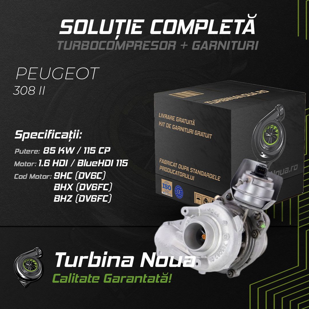 Turbina PEUGEOT 308 II 1.6 HDi / BlueHDi 115 85 KW / 115 CP Noua - Image 2