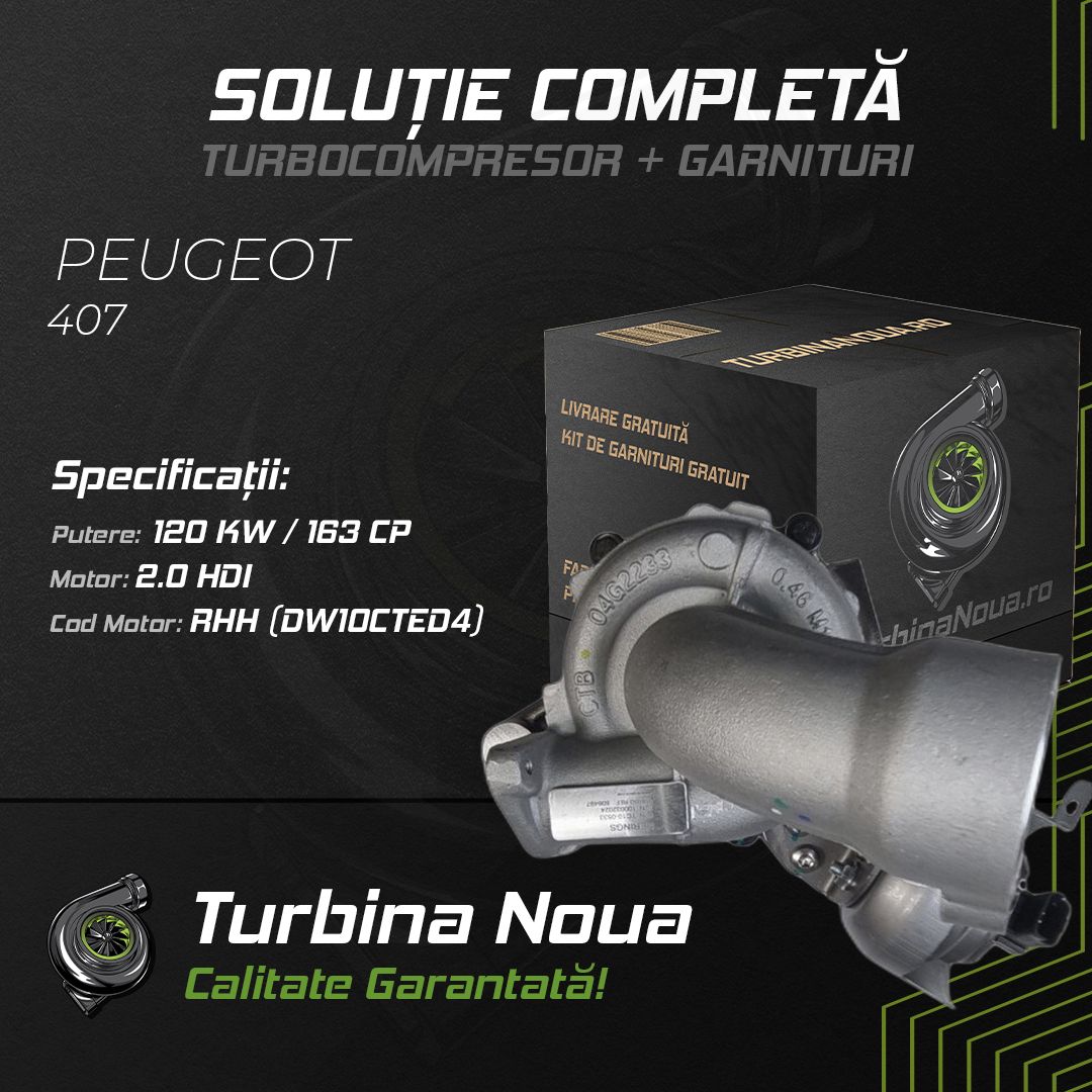 Turbina PEUGEOT 407 2.0 HDi 120 KW / 163 CP Noua - Image 2