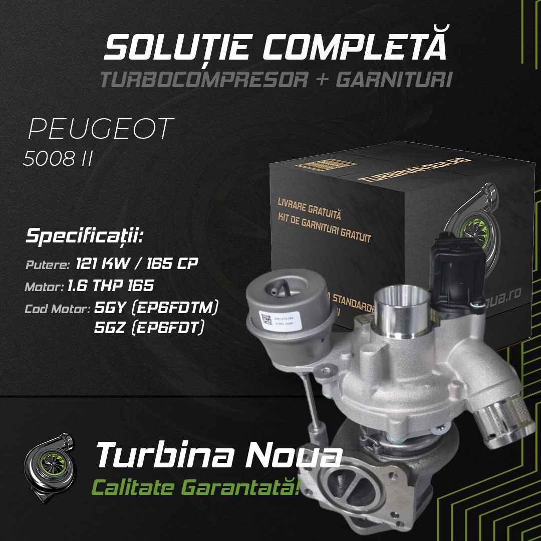 Turbina PEUGEOT 5008 II 1.6 THP 165 121 KW / 165 CP Noua - Image 2